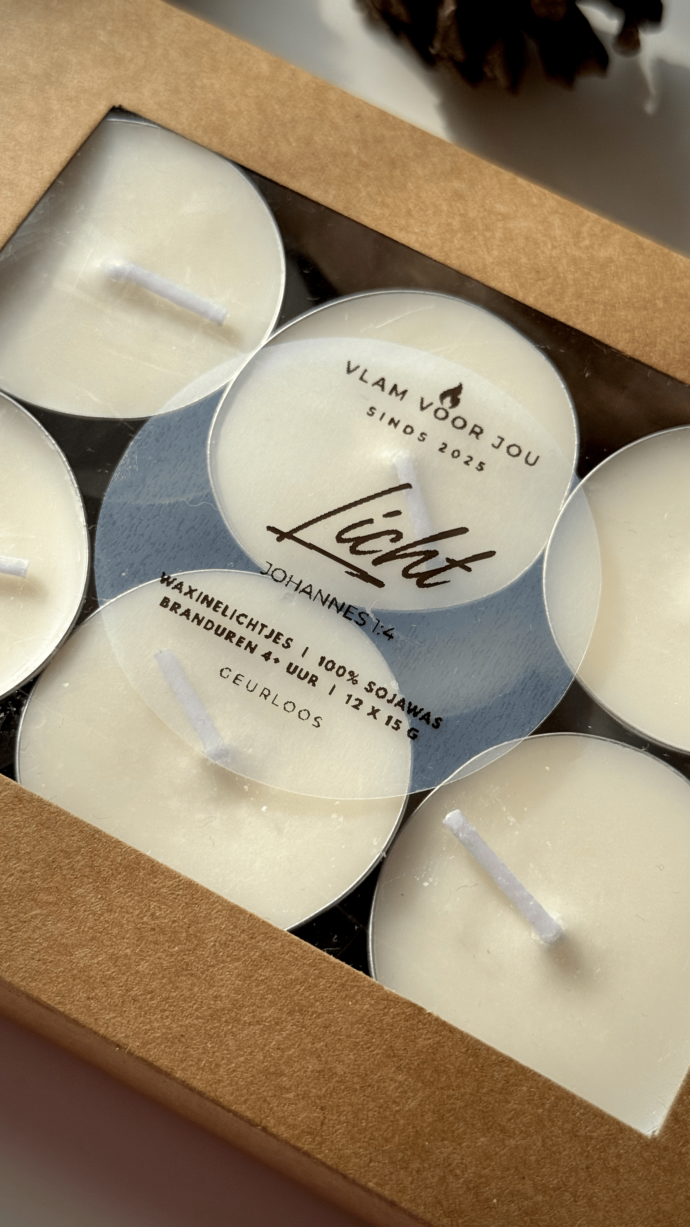 ¨LICHT¨ WAXINELICHTJES VAN SOJAWAS