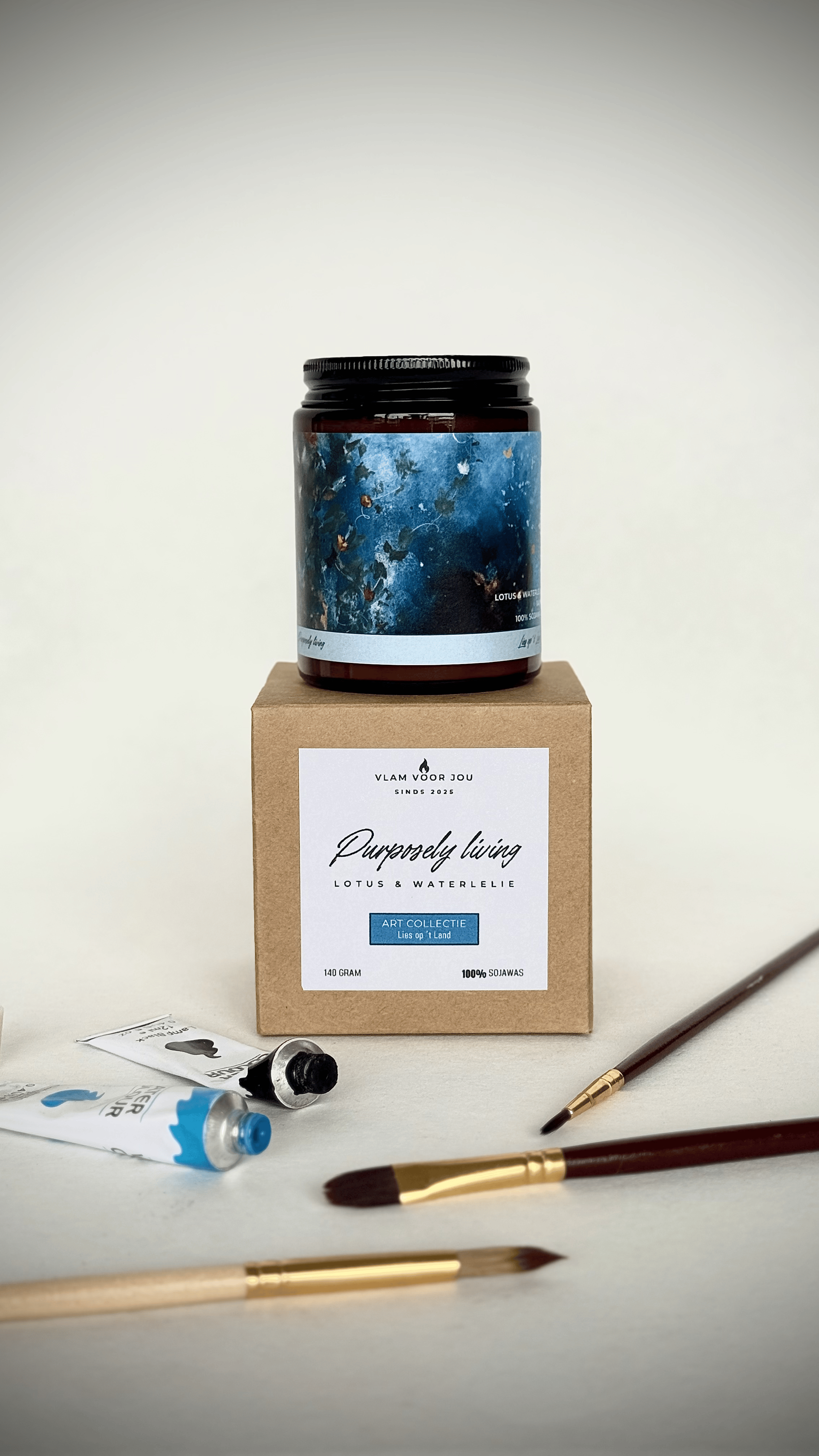¨PURPOSELY LIVING¨ LOTUS & WATERLELIE GEURKAARS